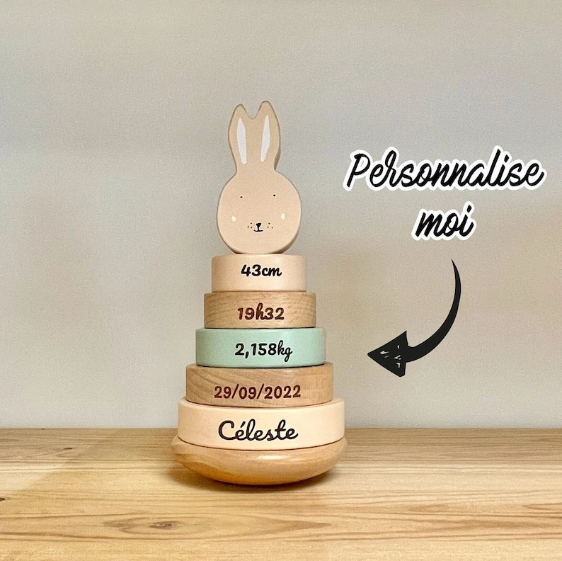 Personalized Bunny Ring Tower