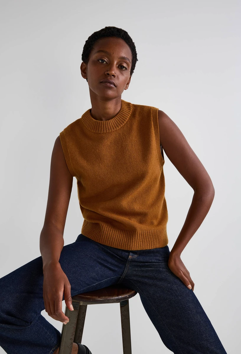 Pull sans manches en laine