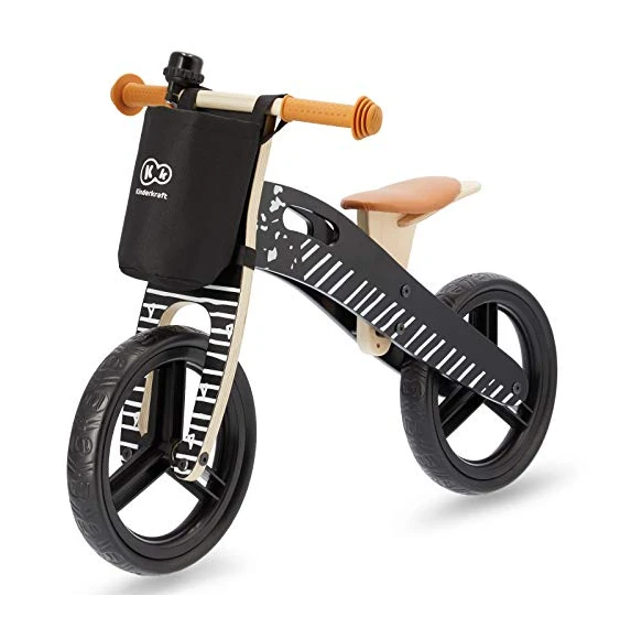 Kinderkraft Draisienne en Bois RUNNER, Eco Friendly, Réglable, Accessoire, Noir