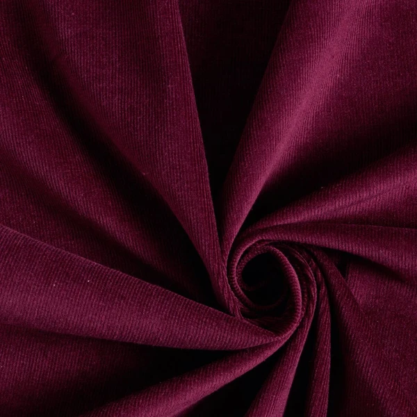Velours à côtes fines stretch – rouge bordeaux - Idéal pour Vestes