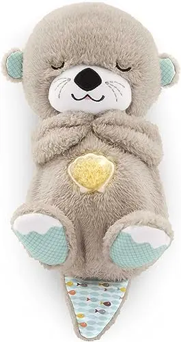 Fisher-Price - Ma Loutre Câlins Bonne Nuit - Peluche Musicale Apaisante pour Bébé - Lumière et Musique - 30 Minutes - Cadeau dès la Naissance, FXC66