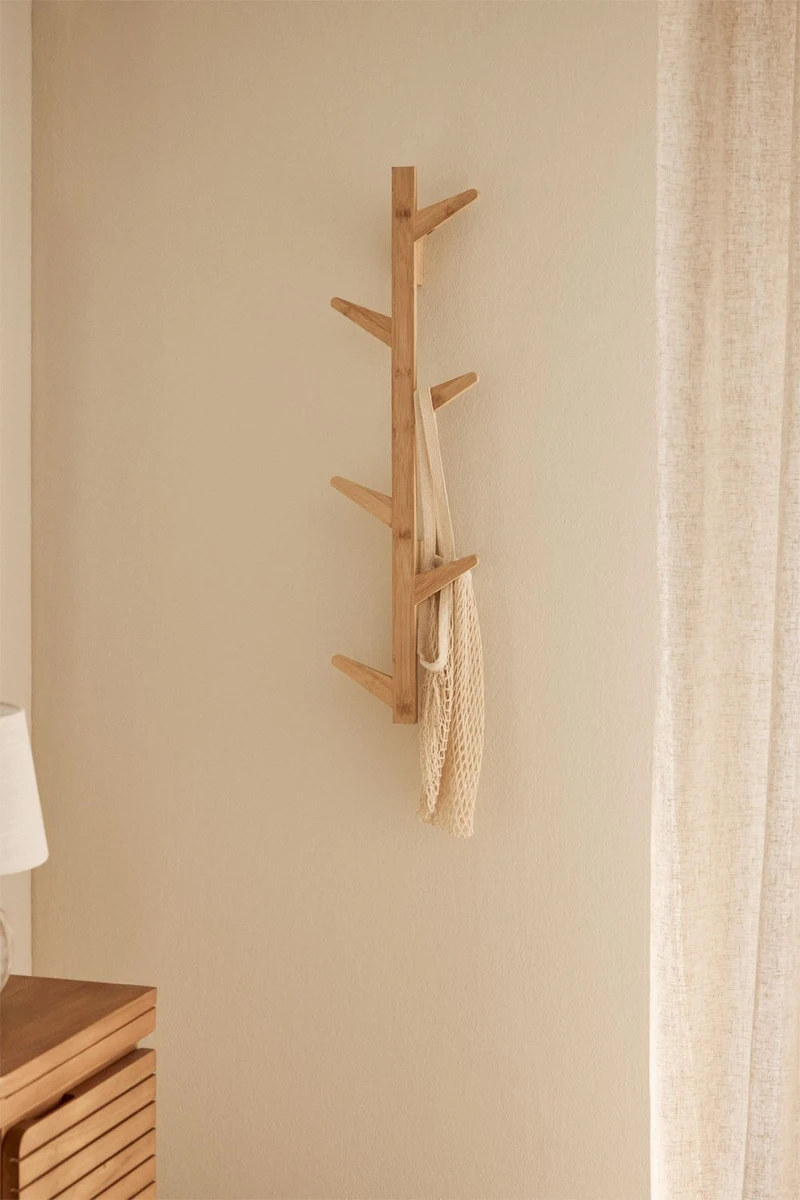 Porte-manteau mural en bambou Gorafe