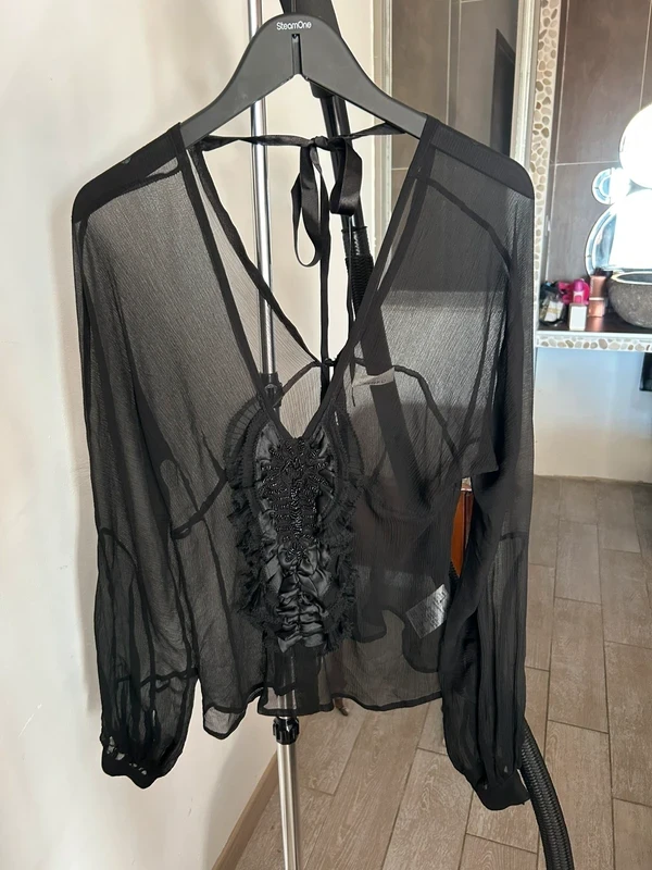 Top noir transparent femme Pinko