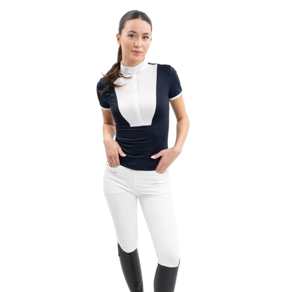 Harcour - Polo de concours manches courtes femme Shine marine