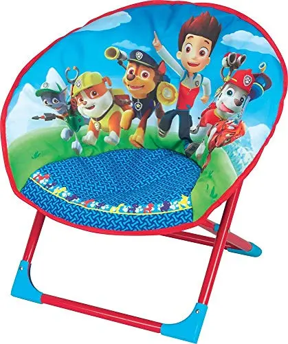 Fun House Pat Patrouille Siège Lune Pliable pour Enfant, Polyester, Bleu, 54x45x47 cm