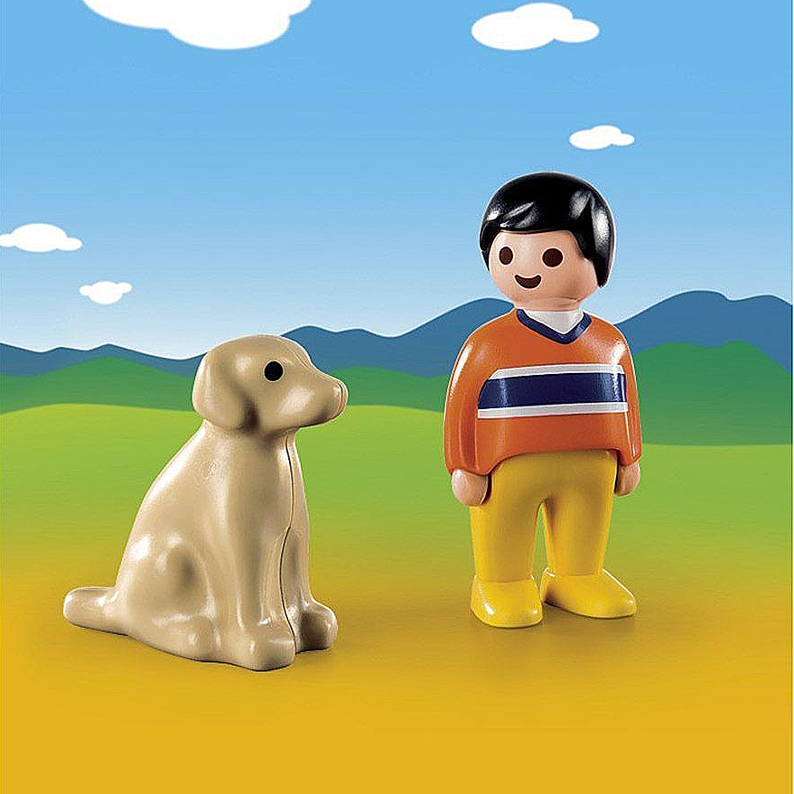Garçon avec chien Playmobil 1.2.3. 9256 – La Grande Récré : vente