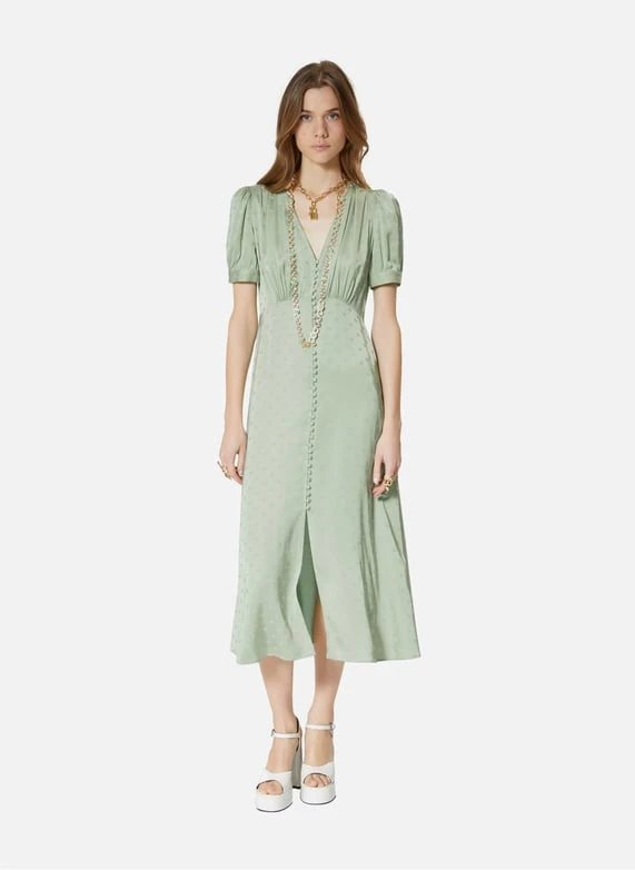 Robe longue jacquard cÅur Vert The kooples - Femme | Printemps.com
