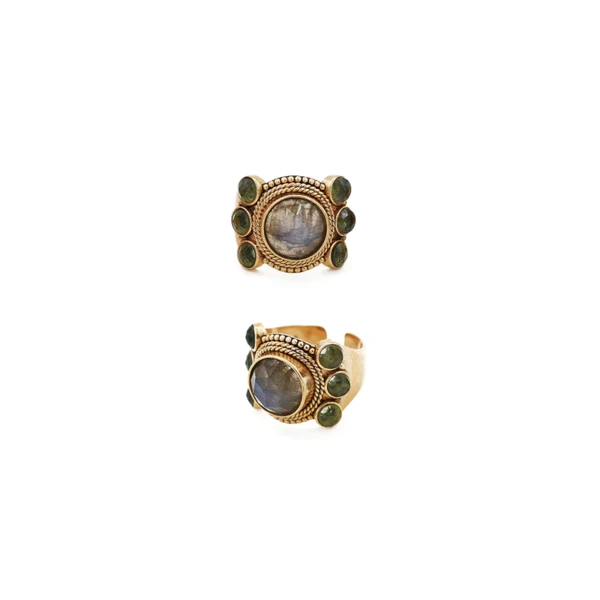 BAGUE JASMINE LABRADORITE/SERPENTINE