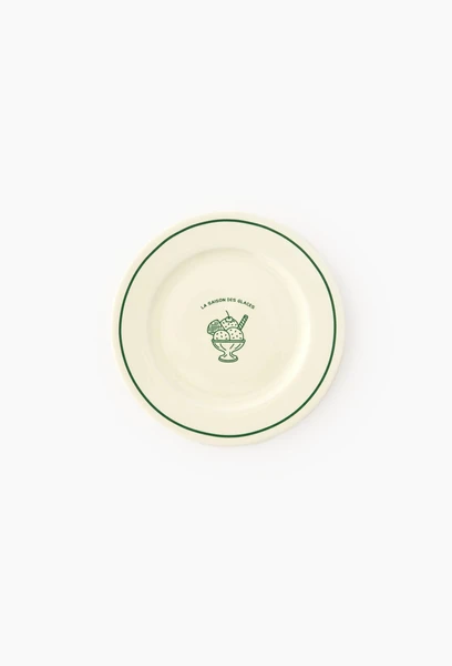 Assiette à dessert finition imprimée, 21cm VERT MONOPRIX
