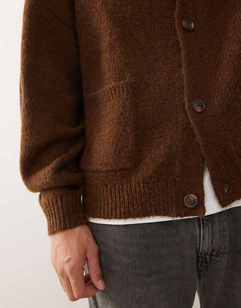 Reclaimed Vintage - Gilet coupe carrée avec poches sur le devant - Marron