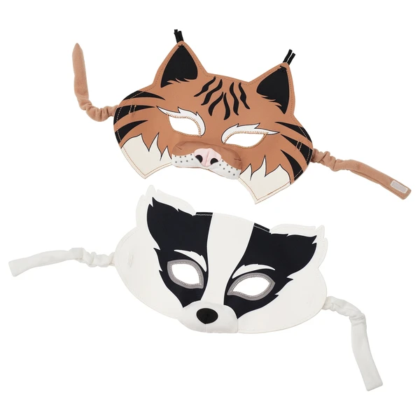 SKOGSDUVA Masque, lot de 2 - blaireau/lynx multicolore