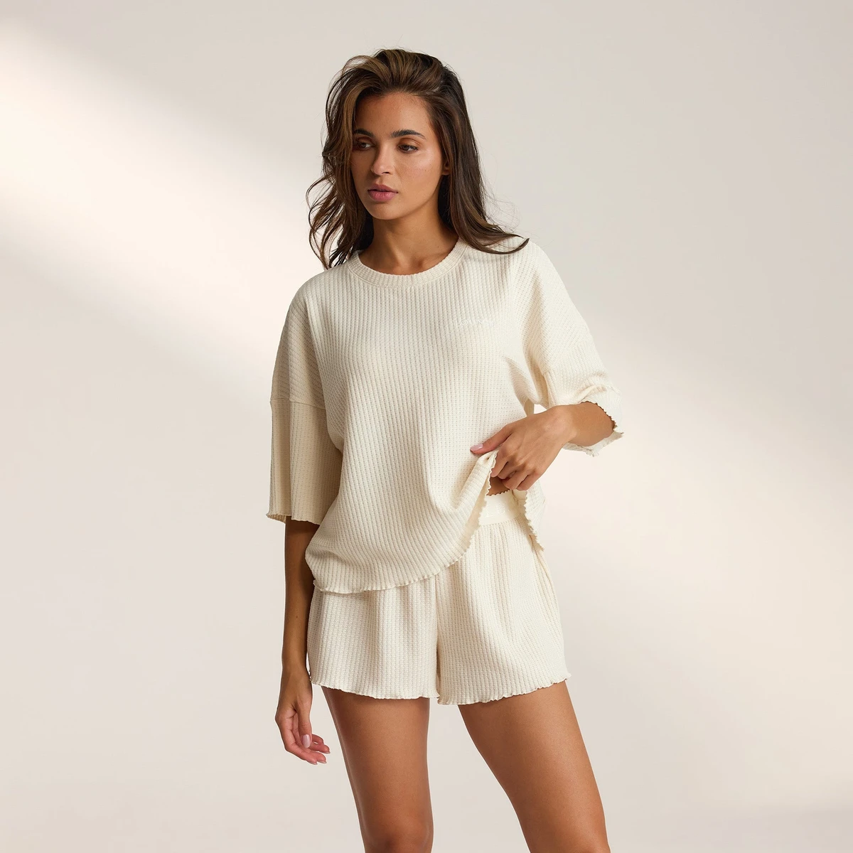 Haut de Pyjama Soft Waffle - Cream