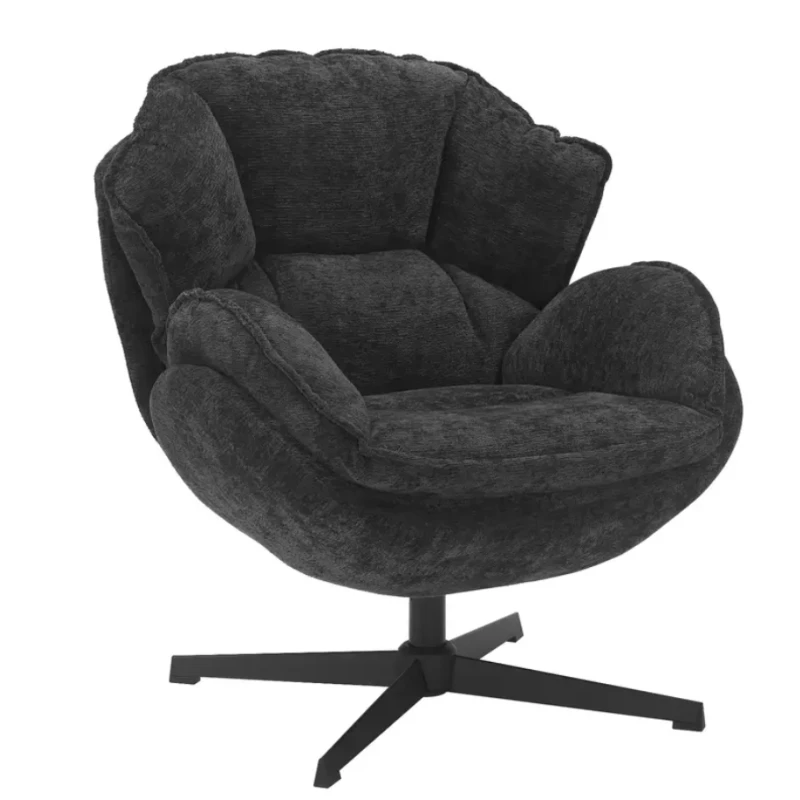 Fauteuil pivotant en tissu doux gris - confort & design - Tofon