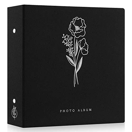 Lanpn Album Photo 10x15 600 Pochette, Grand Format Lin Tissu Album pour Horizontal Vertical Photos Noir