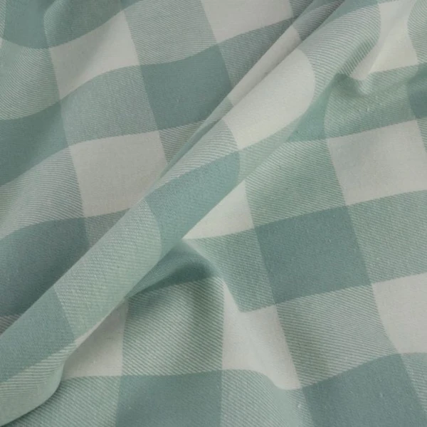 Flanelle de coton à carreaux - bleu de gris | Tissu doux et élégant pour vêtements et décoration