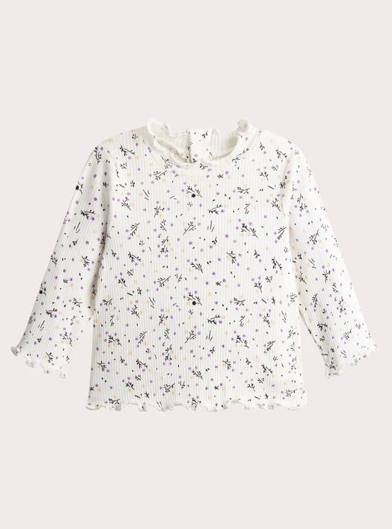 Sous pull à motif fleuri pour bébé fille