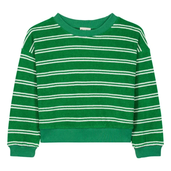 Sweat Nat Rayé Eponge Coton Bio | Vert