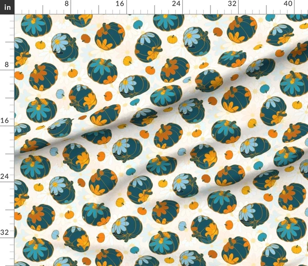 Fabric in Cottage core pumpkins
