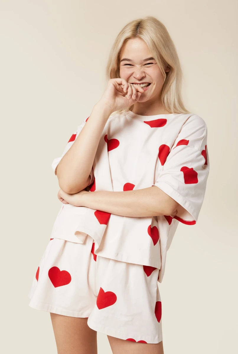 Pyjama coton BIO - Big Love Light Pink