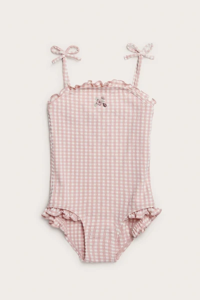 Checked floral swimsuit