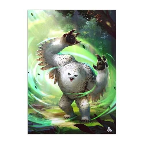 Displate - Poster en Métal - Montage Facile sans Perçage - Dungeons And Dragons - Dungeons &amp; Dragons: Honor Among Thieves - Owlbear Claw Attack! - Taille M - 32x45cm Matt