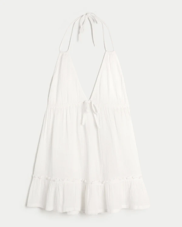 Minirobe cache-maillot nuisette tour de cou en gaze