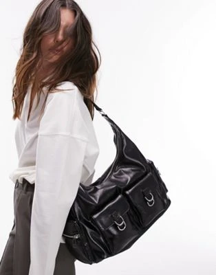 Topshop - Tessie - Cabas souple à poches - Noir