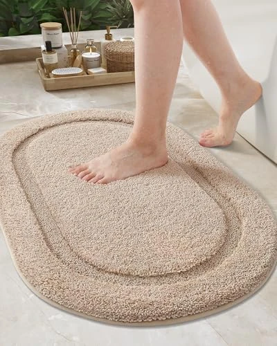 COLOR&amp;GEOMETRY Beige Tapis de Bain Antidérapant 40 x 60 cm, Tapis Salle de Bain Absorbant, Tapis Baignoire Doux Tapis Sortie de Douche Lavable pour Salle de Bain, Toilette, Baignoire, Vanité