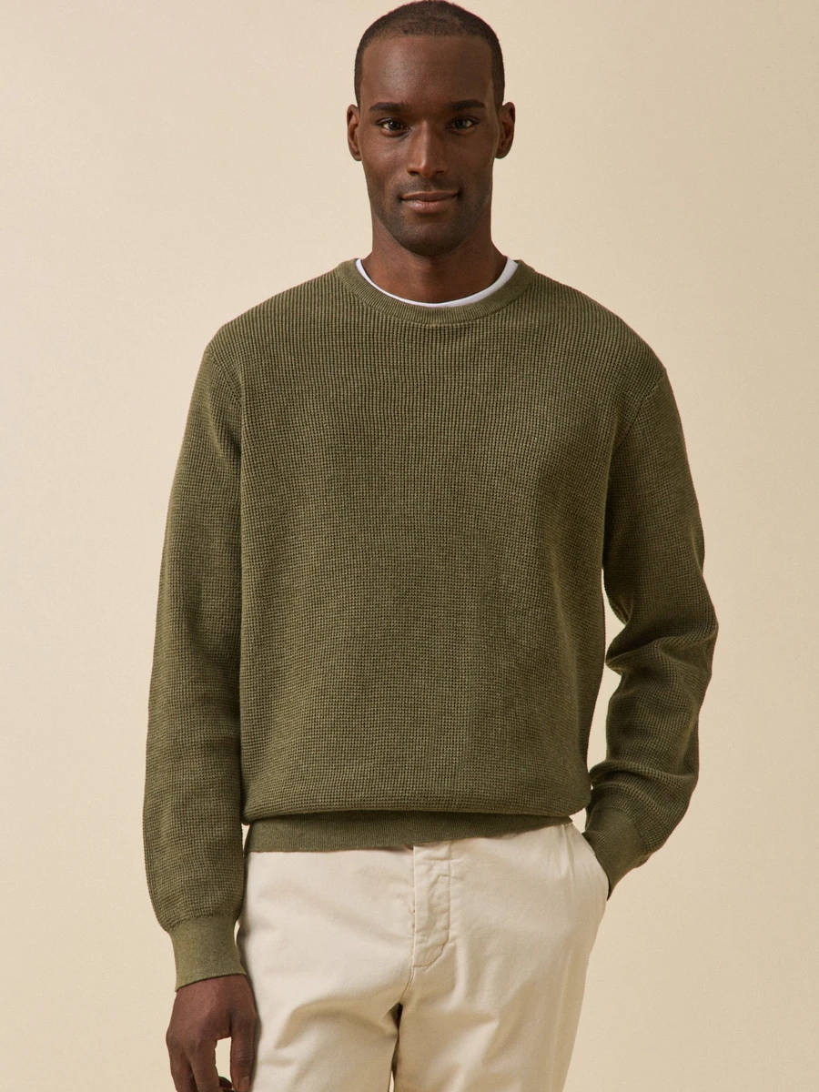 Pull maille gaufrée homme