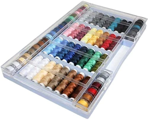 Alzetta Fils à Coudre Lot de 64 pièces Syngarn 100% Polyester Machine à Coudre Fil