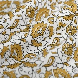 Tissu cretonne indienne Arya moutarde
