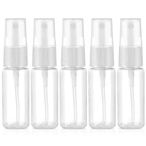 KHYYQUA 5 Pièces 20 ml Flacon Vaporisateur, vaporisateur plastique,Bouteille Spray Vide Transparent, plastique transparent Bouteille de Voyage Vide Réutilisables