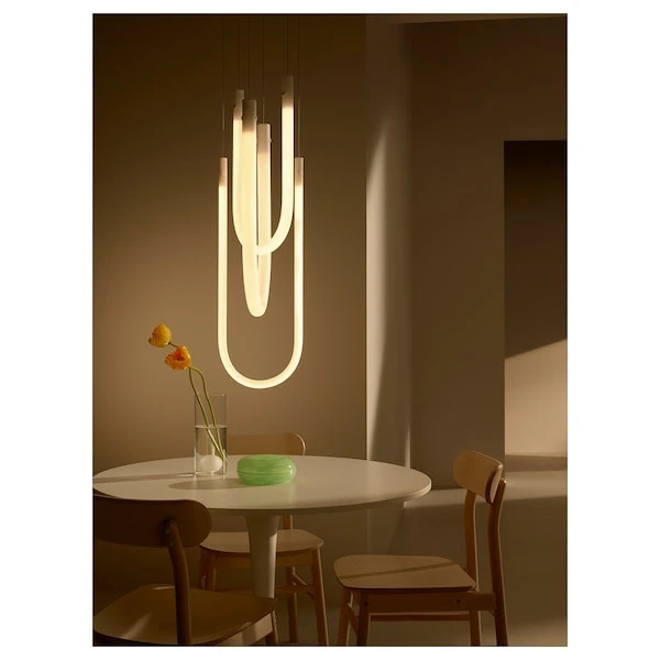 VARMBLIXT Suspension LED - blanc verre givré 46 cm