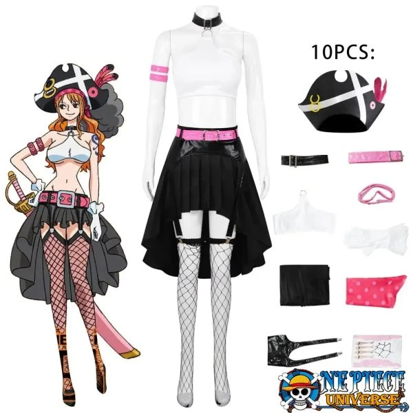 One Piece Nami Cosplay Uniform Suit Party 2024 in Film Red | One Piece Universe Store